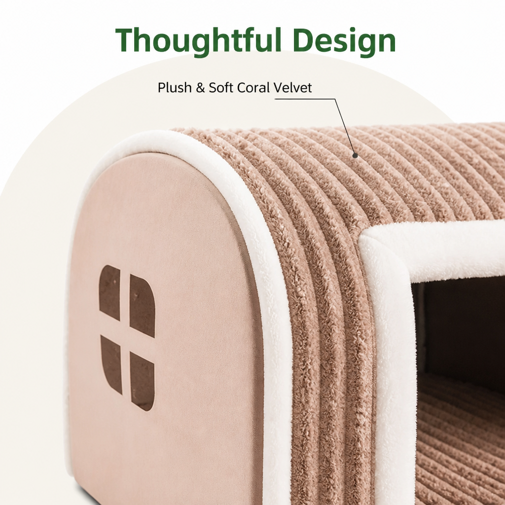 Ortekor Detachable Washable Coral Velvet & PP Cotton Kennel Mat