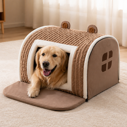 Ortekor Detachable Washable Coral Velvet & PP Cotton Kennel Mat