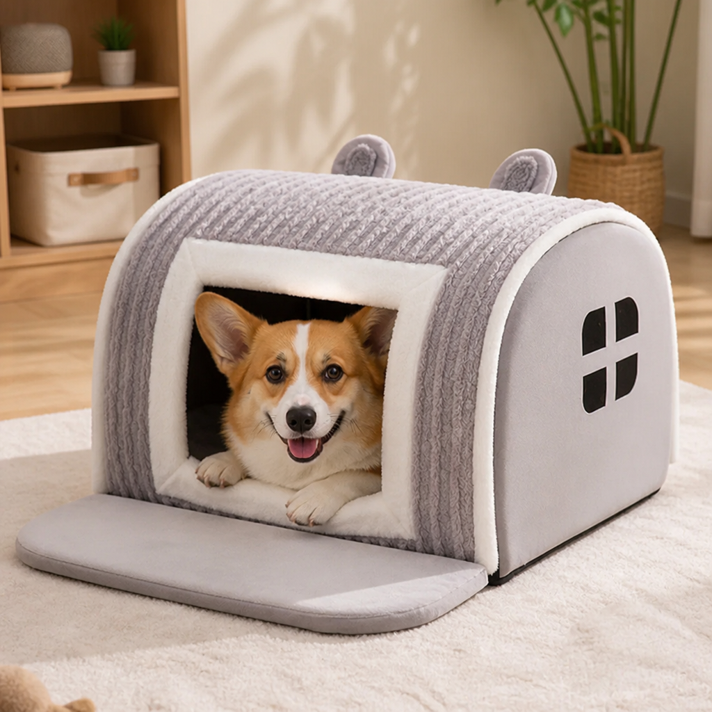 Ortekor Detachable Washable Coral Velvet & PP Cotton Kennel Mat