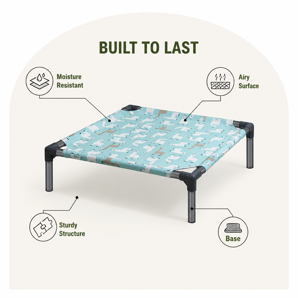 Ortekor Detachable Washable & Moisture-Proof Dog Hammock Bed (Non-Slip)