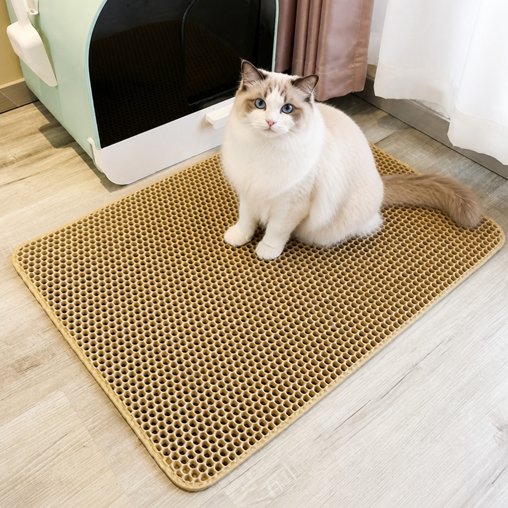 Ortekor Double-Layer Honeycomb & Waterproof Cat Litter Mat