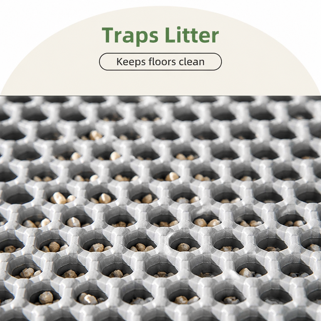 Ortekor Double-Layer Honeycomb Waterproof & Non-Slip Cat Litter Mat