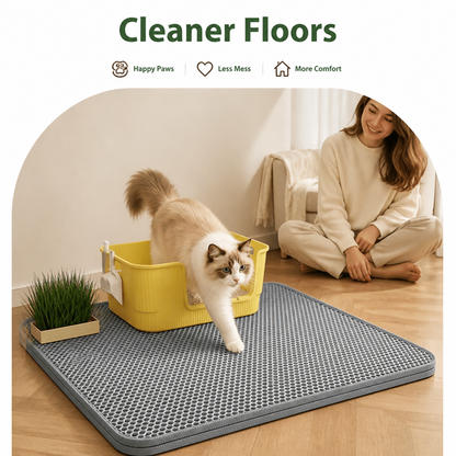 Ortekor Double-Layer Honeycomb Waterproof & Non-Slip Cat Litter Mat