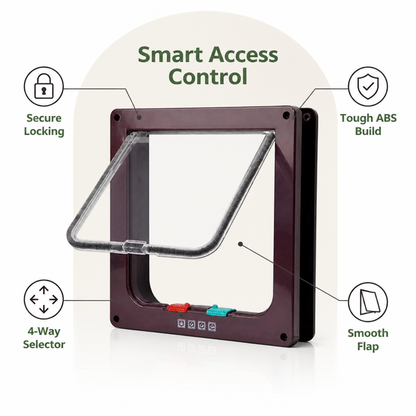 Ortekor Durable ABS & 4-Way Security Lock Pet Door (Door/Wall Mount)