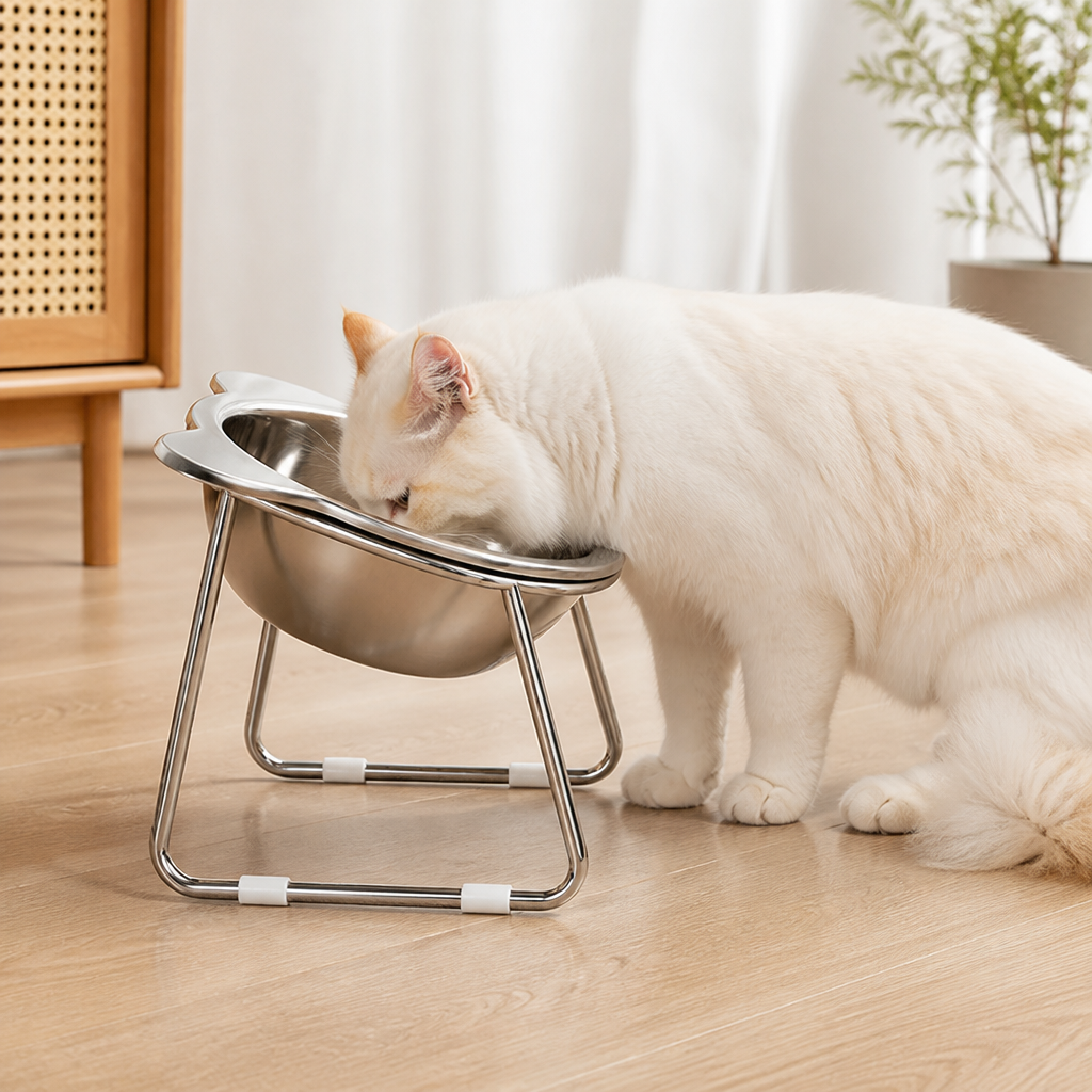 Ortekor Elevated 15° Tilt Stainless Steel Cat Bowl