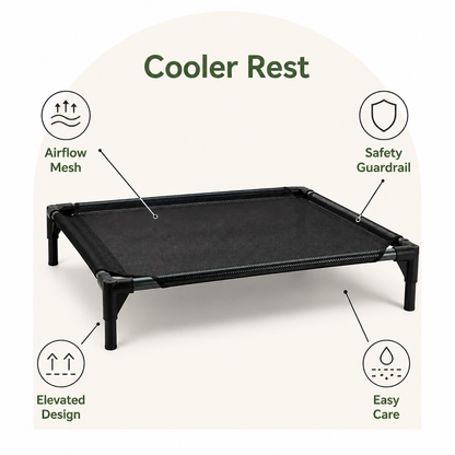Ortekor Elevated Breathable Mesh Dog Bed (Guardrail)