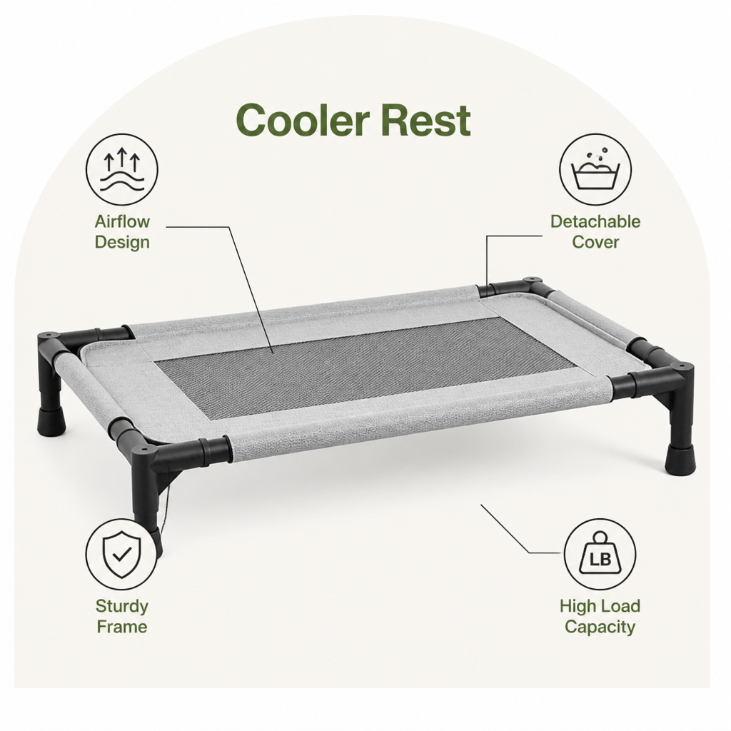 Ortekor Elevated Breathable Mesh Pet Bed (Removable Cover)
