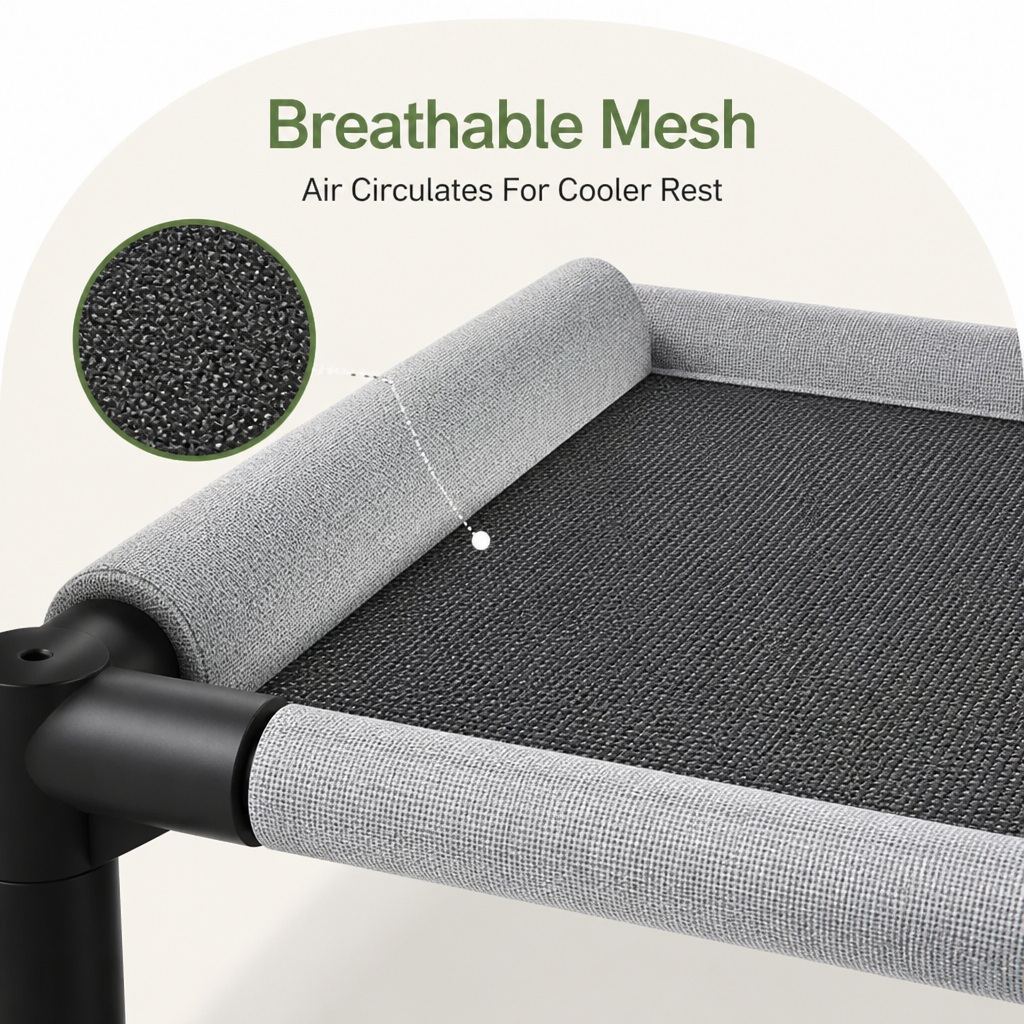 Ortekor Elevated Breathable Mesh Pet Bed (Removable Cover)