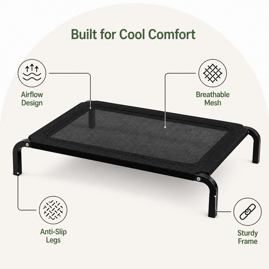 Ortekor Elevated & Foldable Canopy Dog Bed
