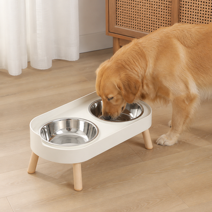 Ortekor Elevated Neck-Support Pet Feeder (Dual Removable Stainless Bowls)