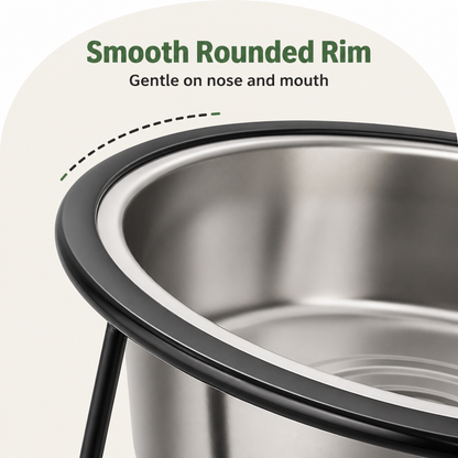 Ortekor Elevated Stainless Steel Anti-Tip Slow Feeder Bowl