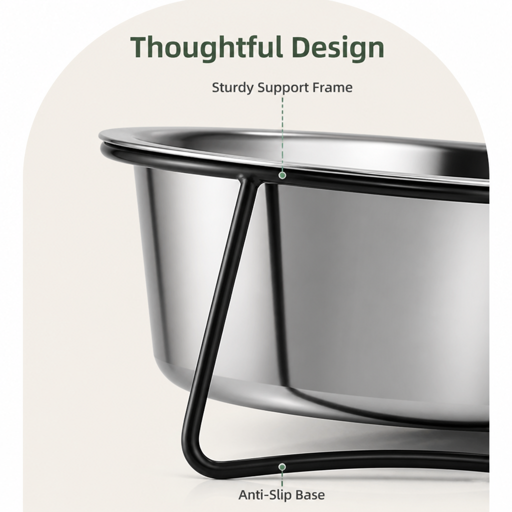 Ortekor Elevated Stainless Steel Anti-Tip Slow Feeder Bowl