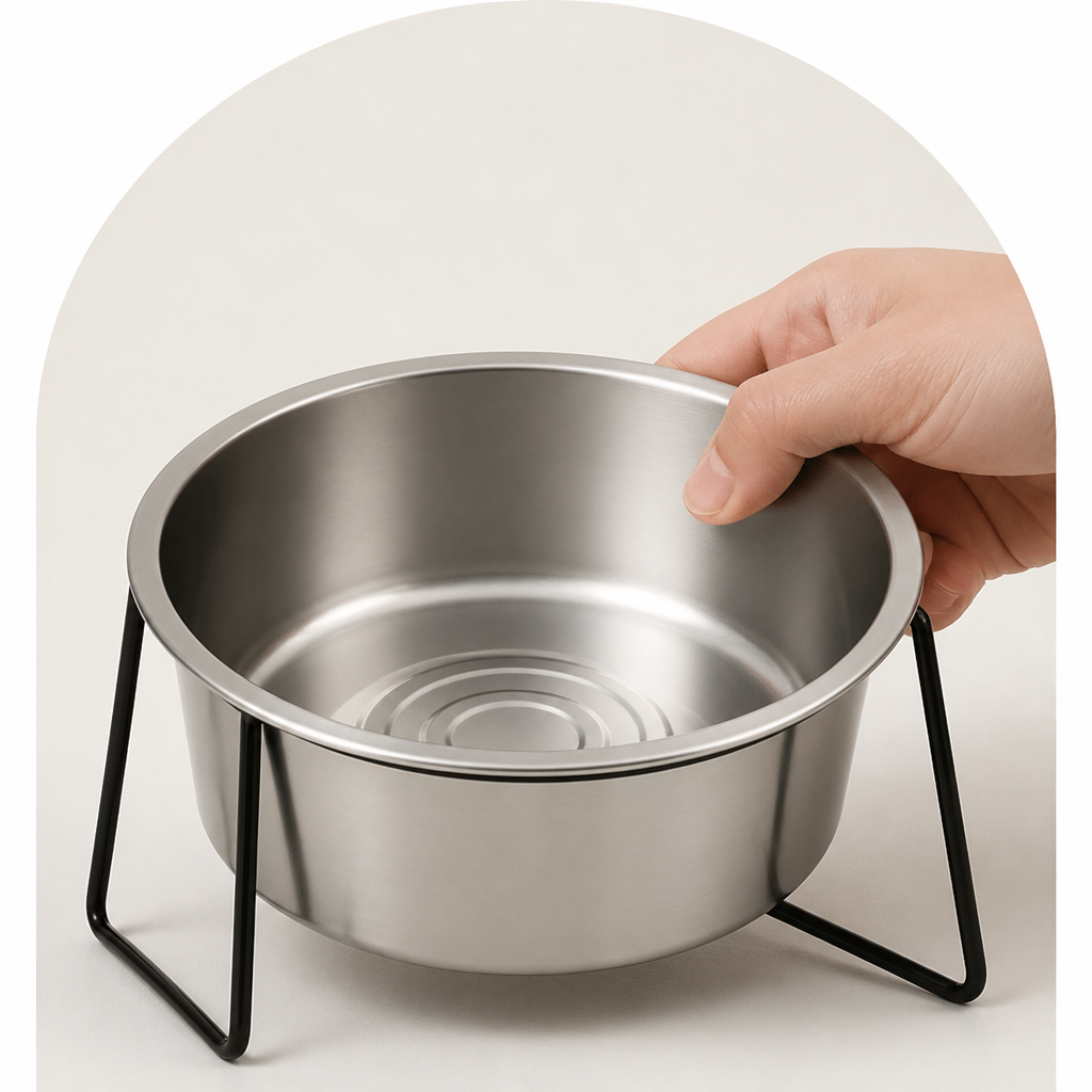 Ortekor Elevated Stainless Steel Anti-Tip Slow Feeder Bowl