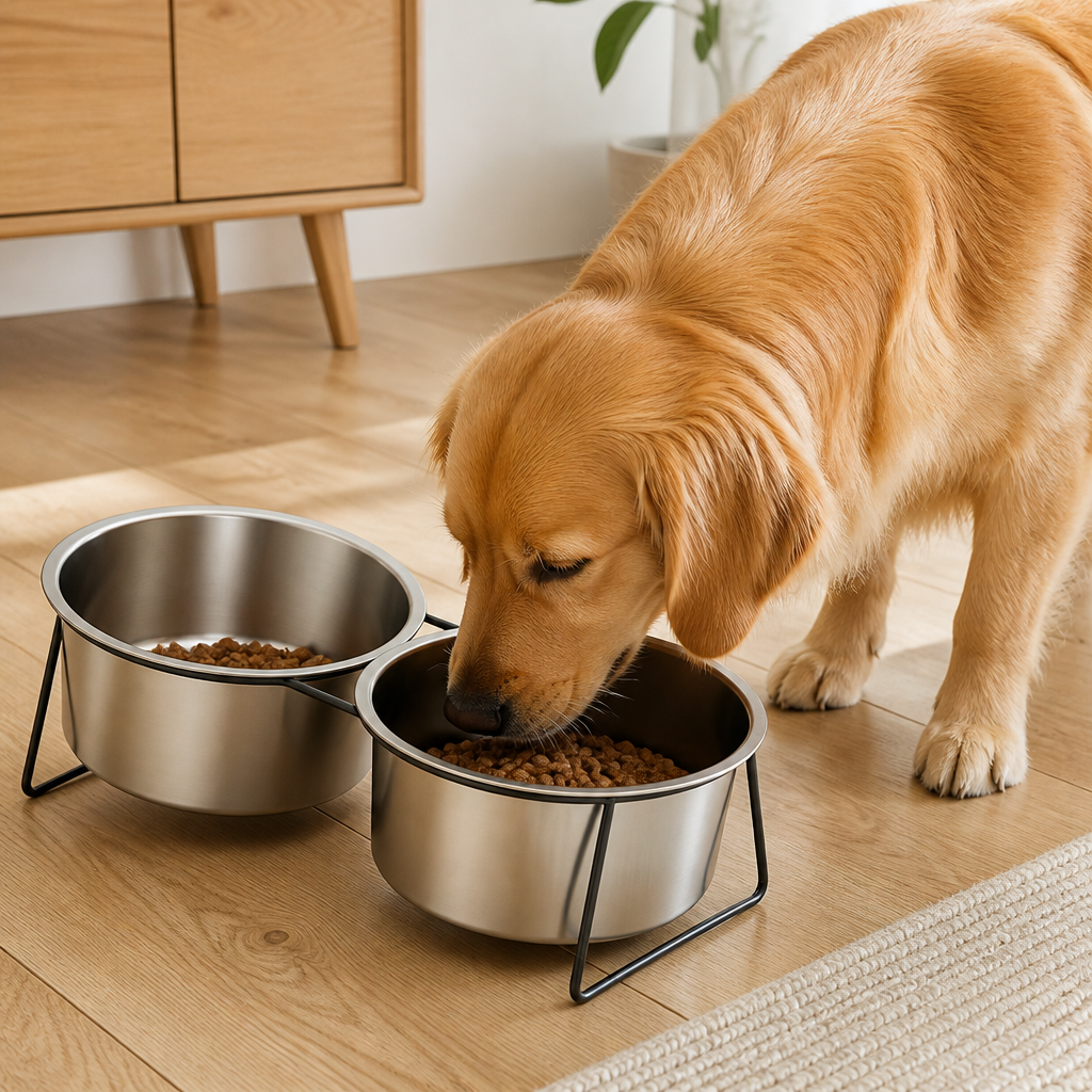 Ortekor Elevated Stainless Steel Anti-Tip Slow Feeder Bowl