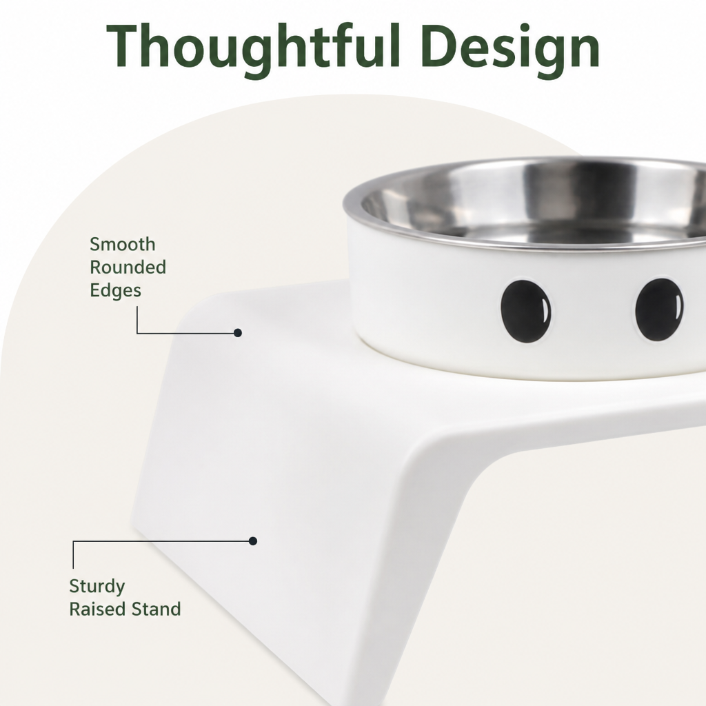 Ortekor Elevated Stainless Steel Double-Bowl Pet Feeder (Small-Medium)