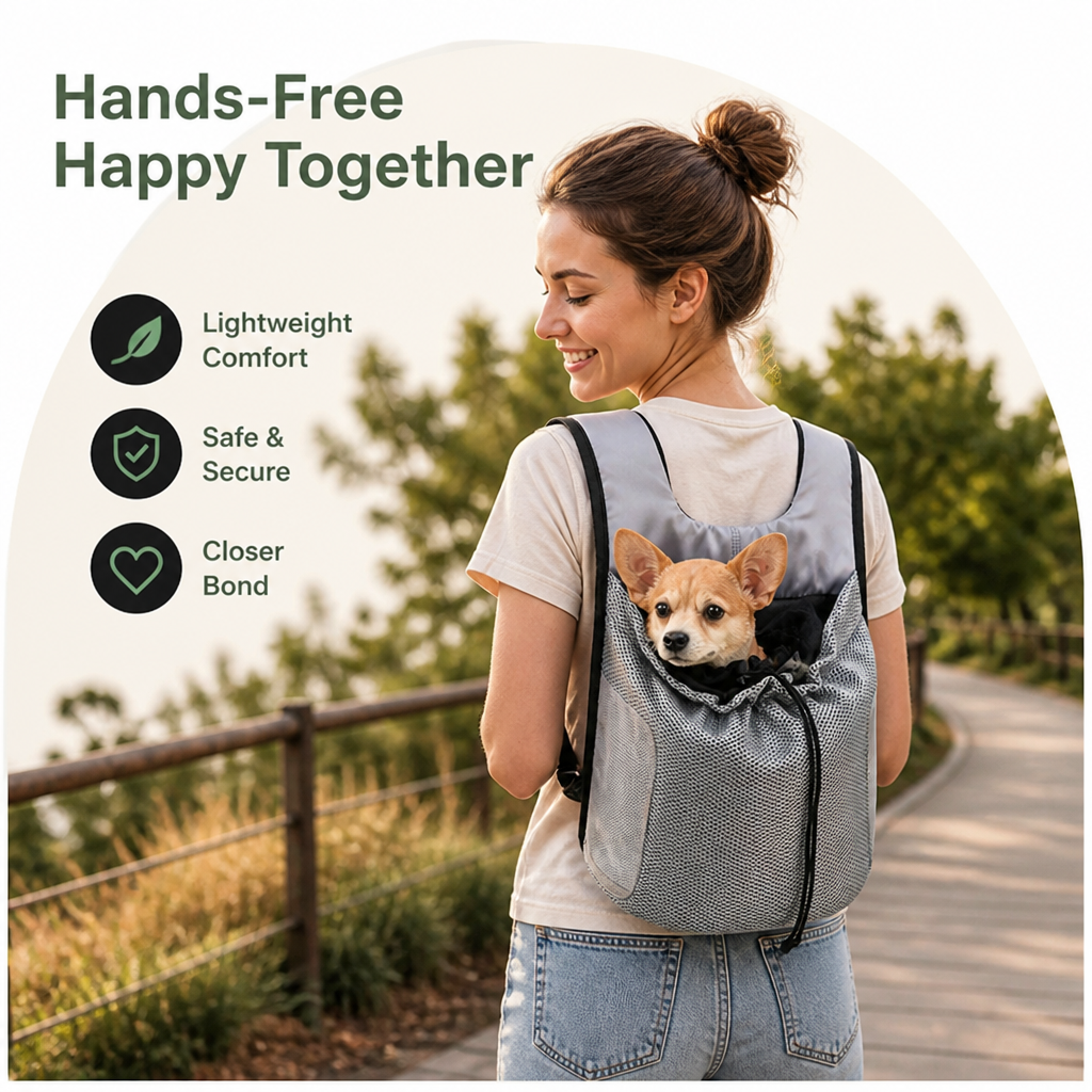 Ortekor Ergonomic Double-Shoulder Plush Small Pet Backpack Carrier (Fits Up To 7.7 lbs)