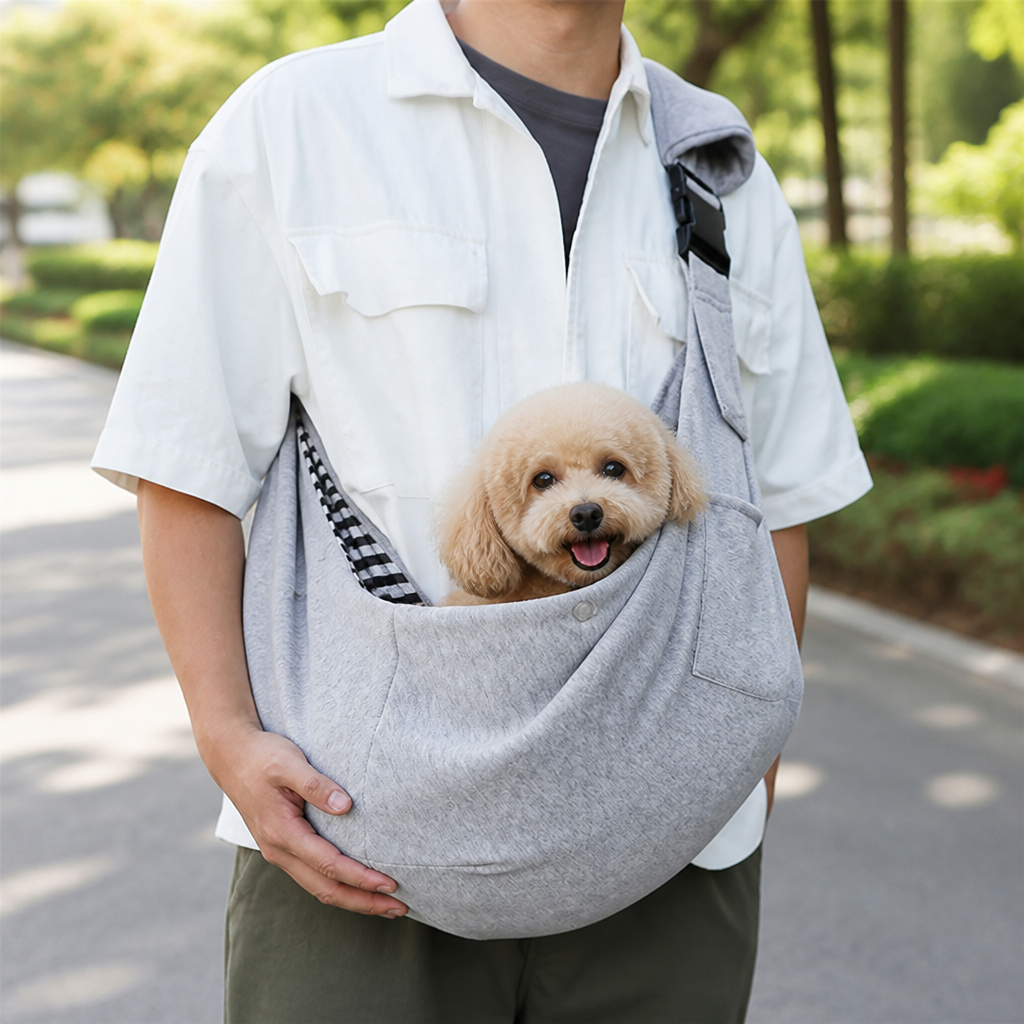 Ortekor Ergonomic Hands‑Free Crossbody Pet Sling Carrier (Fits Pets Up To 14.3 lb)
