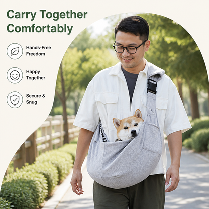 Ortekor Ergonomic Hands‑Free Crossbody Pet Sling Carrier (Fits Pets Up To 14.3 lb)