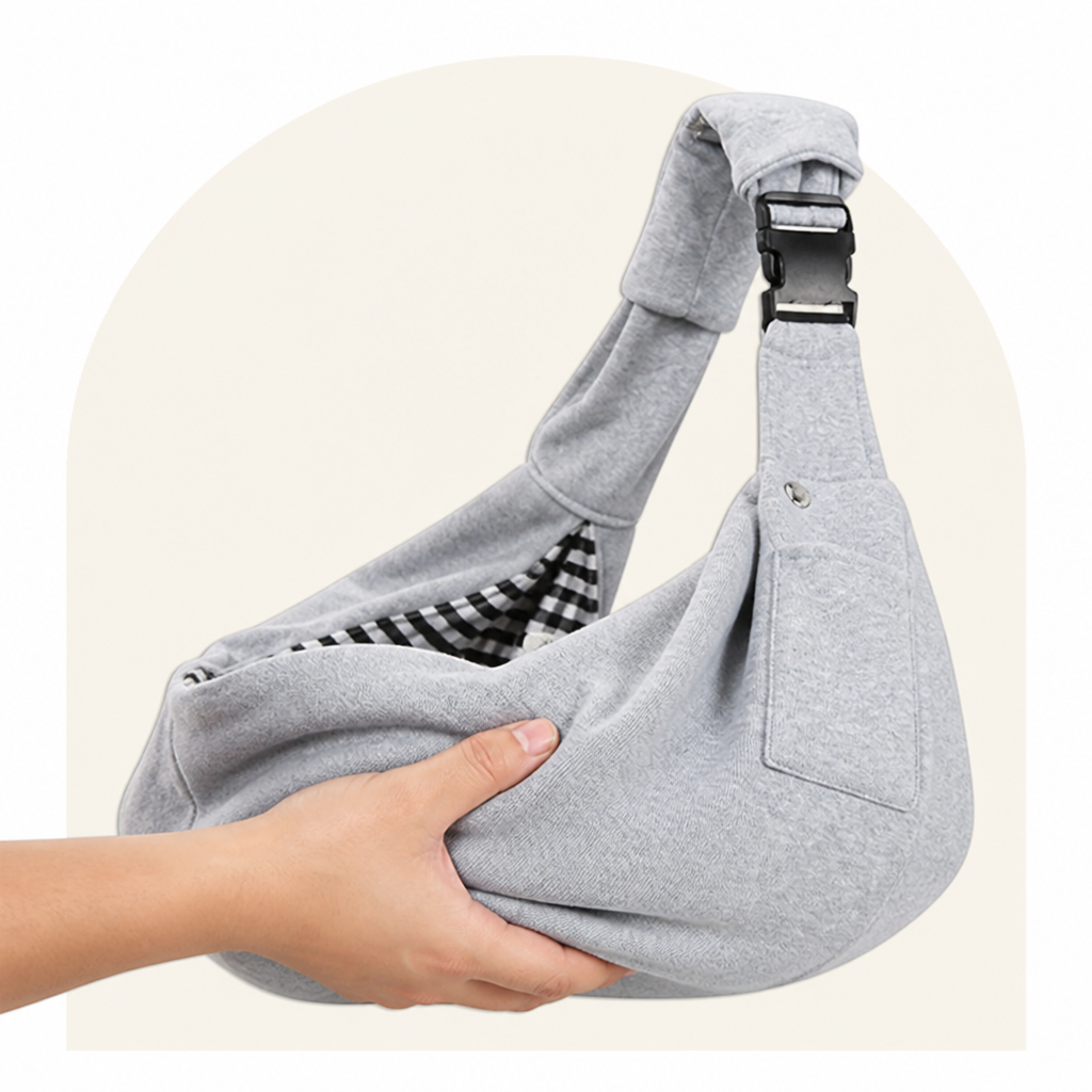 Ortekor Ergonomic Hands‑Free Crossbody Pet Sling Carrier (Fits Pets Up To 14.3 lb)