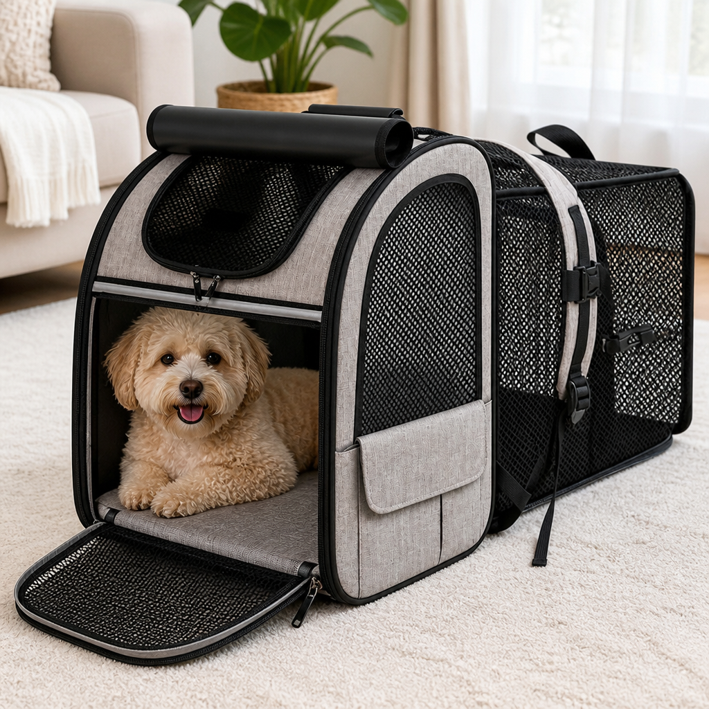 Ortekor Expandable Breathable Mesh Cat Carrier Backpack (Integrated Shade Cover)