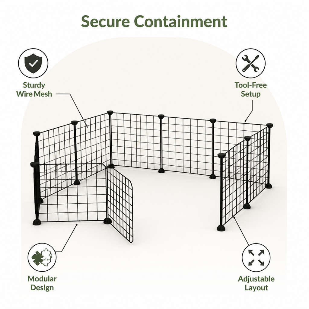Ortekor Expandable & Modular Wire Mesh Dog Playpen