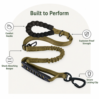 Ortekor Explosion-Proof Double-Sided Reflective Adjustable Dog Leash (Medium & Large)