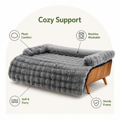 Ortekor Fluffy Plush Washable Bolster Bed