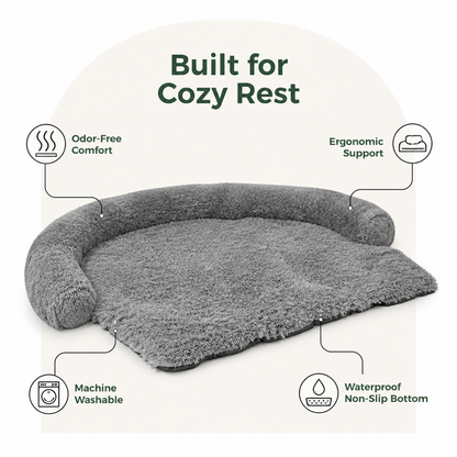 Ortekor Fluffy Plush Waterproof & Non-Slip Bolster Bed