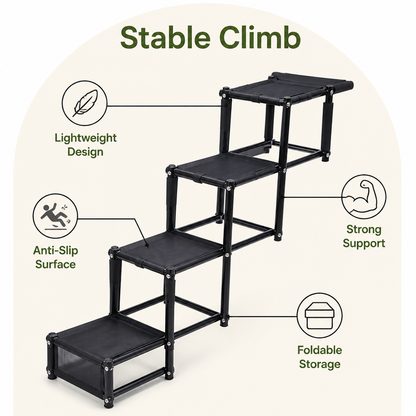 Ortekor Foldable 4-Step Anti-Slip Oxford Dog Ramp