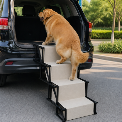 Ortekor Foldable 4-Step Anti-Slip Oxford Dog Ramp