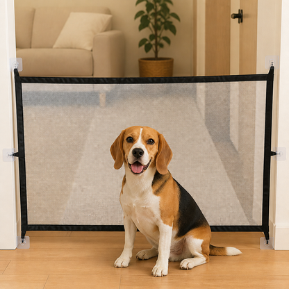 Ortekor Foldable Breathable Mesh Dog Gate (Includes 6 Hooks)