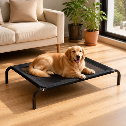 Ortekor Foldable Elevated Breathable Mesh Dog Bed (Detachable Canopy)