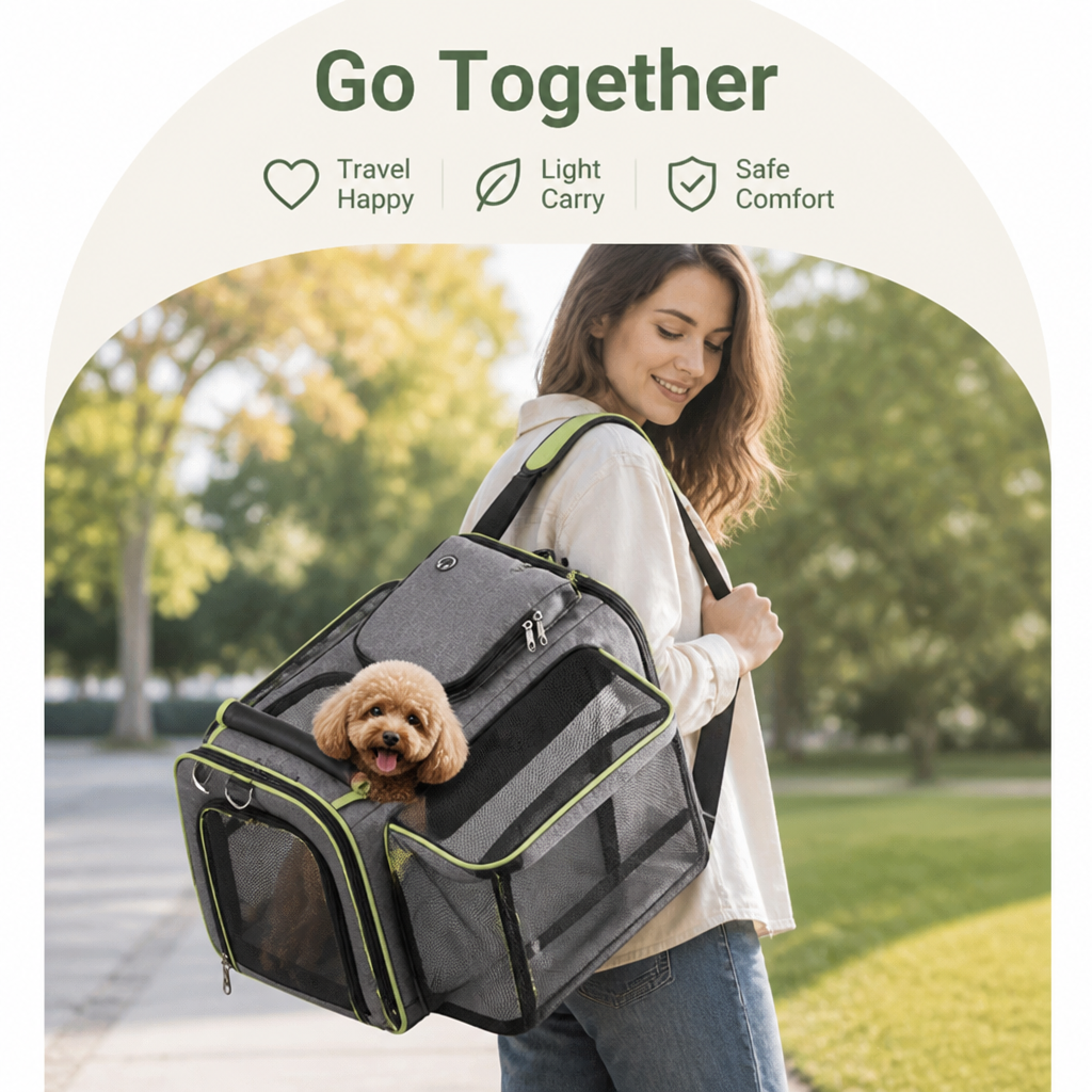 Ortekor Foldable & Expandable Breathable Mesh Pet Carrier