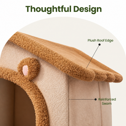 Ortekor Foldable Fleece-Lined Rebound Foam Pet House