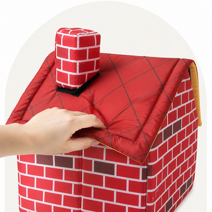 Ortekor Foldable Plush Brick Wall Pet House (Small)