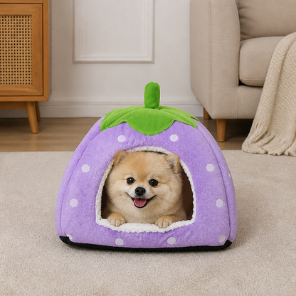 Ortekor Foldable Plush Pet House Bed