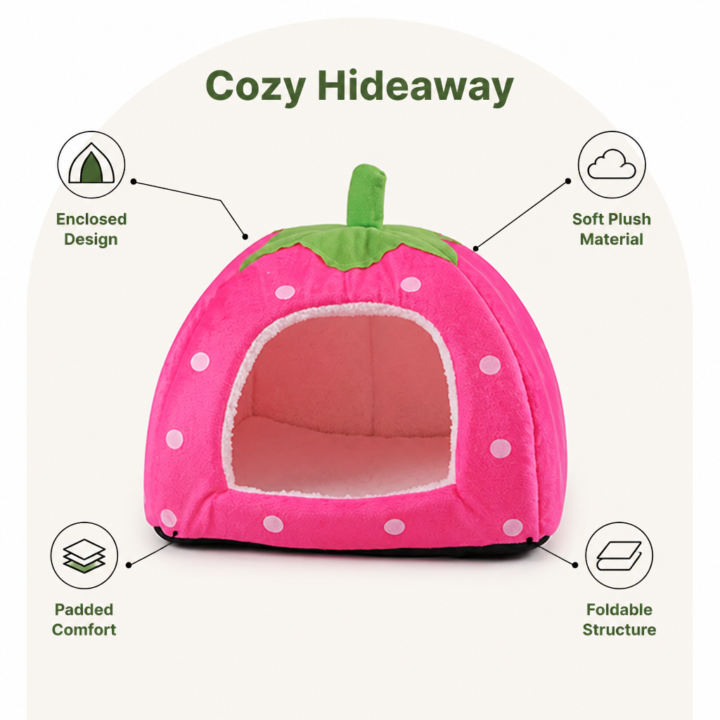 Ortekor Foldable Plush Pet House Bed