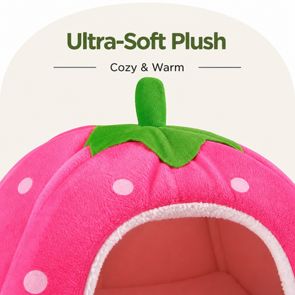 Ortekor Foldable Plush Pet Tent (Strawberry Shape)