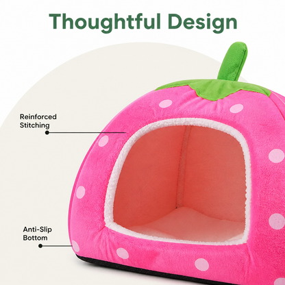 Ortekor Foldable Plush Pet Tent (Strawberry Shape)