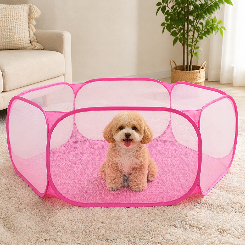 Ortekor Foldable Pop-Up & Breathable Mesh Pet Playpen