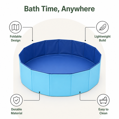 Ortekor Foldable & Portable Pet Bathtub (For Small-to-Medium Pets)