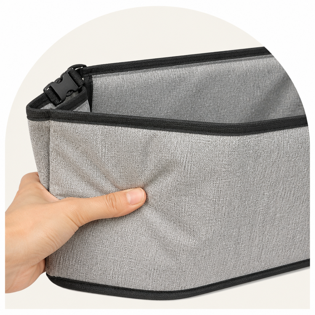Ortekor Foldable & Stable Linen Fabric Car Booster Seat (Front Seat)