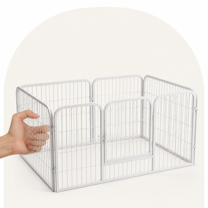 Ortekor Foldable Stainless Steel Dog Playpen (6-Panel)