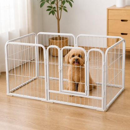 Ortekor Foldable Stainless Steel Dog Playpen (6-Panel)
