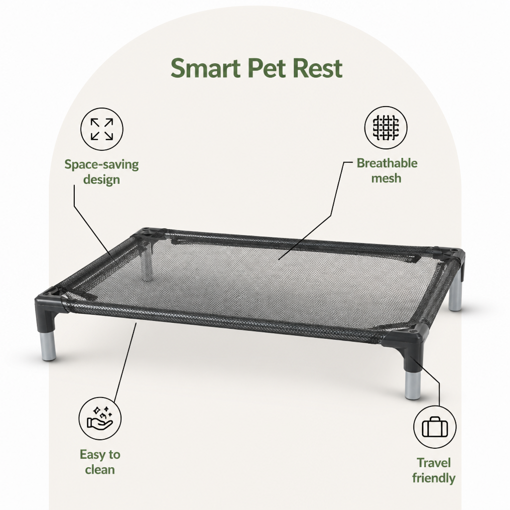 Ortekor Foldable & Washable Pet Bed (Removable Cover)