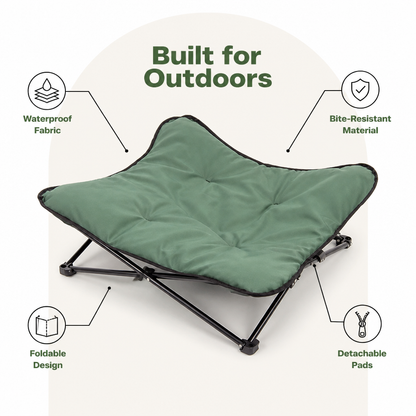Ortekor Foldable Waterproof & Bite-Resistant Pet Bed (Detachable Pads)