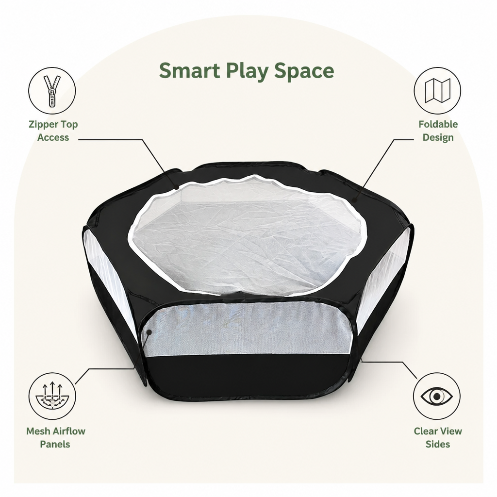 Ortekor Foldable Zipper Top Pet Playpen