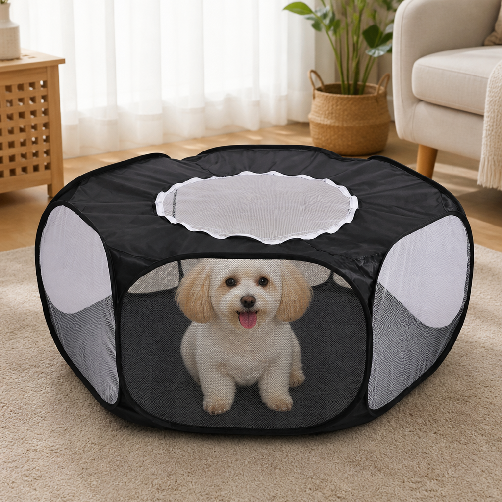 Ortekor Foldable Zipper Top Pet Playpen