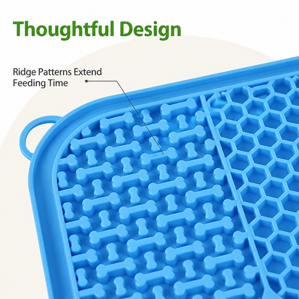 Ortekor Food-Grade Silicone & Strong Suction Slow Feeder Mat (64 Suction Cups)