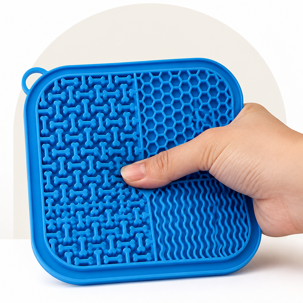 Ortekor Food-Grade Silicone & Strong Suction Slow Feeder Mat (64 Suction Cups)